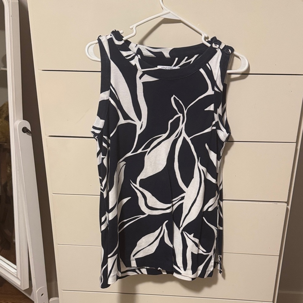 Chico's Black and White Tank Top